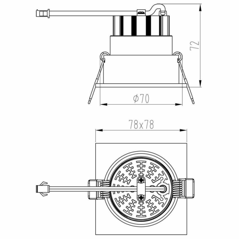 Deko-Light Deckeneinbauleuchte, Orionis Eckig, 6,5 W, 2700 K, Weiß/Weiß, Stromkonstant, 17-19 V/DC, Bemessungss