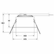 Deckeneinbauleuchte, COB 68 Acryl, 8 W, 2400-6500 K, Silber, Spannungskonstant, 24 V/DC