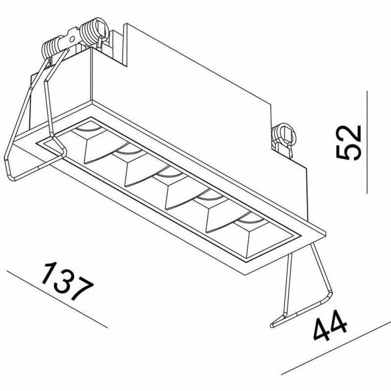 Deko-Light Deckeneinbauleuchte, Ceti 5, 10 W, 3000 K, Weiß, Stromkonstant, 14-15 V/DC, Bemessungsstrom: 700 mA