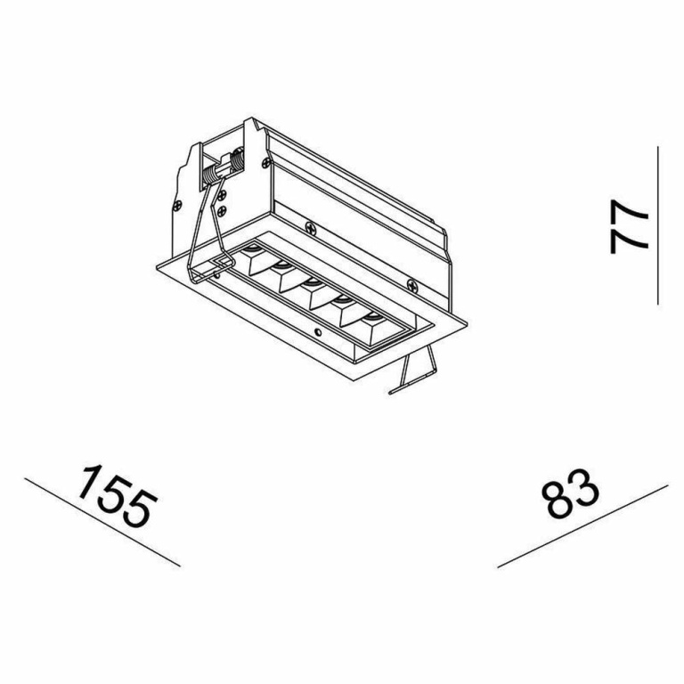 Deko-Light Deckeneinbauleuchte, Ceti 5 Adjust, Tilt, 10 W, 3000 K, Weiß, Stromkonstant, 14-15 V/DC, Bemessungss