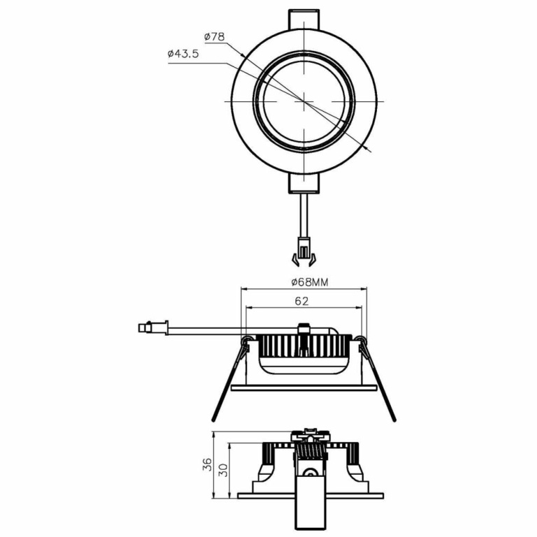 Deko-Light Deckeneinbauleuchte, COB-68-350mA-2700K-Rund-flach-Silber, Stromkonstant, 14-15 V/DC, Bemessungsstro