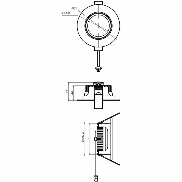 Deko-Light Deckeneinbauleuchte, COB-68-24V-4,5 W-2700K-Rund-Silber, Spannungskonstant, 24 V/DC