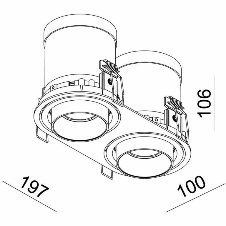 Deko-Light Deckeneinbauleuchte, Rigel Mini Round Double, 22 W, 3000 K, Weiß, Stromkonstant, 21-22 V/DC, Bemessu