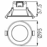 Deckeneinbauleuchte, Acrux 68 mm, 7 W, DIM, 3000/4000/6000 K, Silber, 220-240 V/AC, 50 / 60 Hz