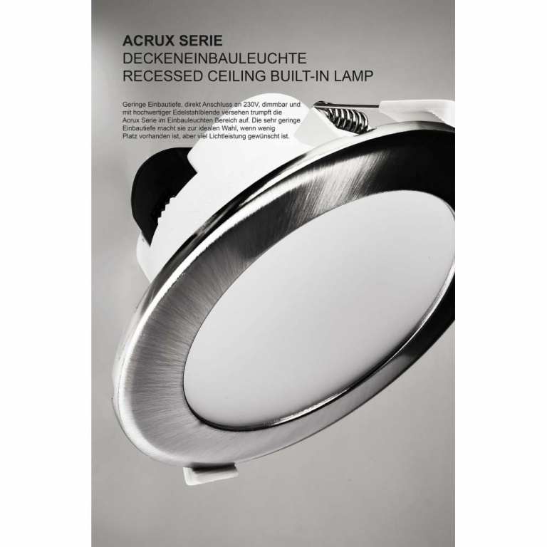 Deko-Light Deckeneinbauleuchte, Acrux 90 mm, 6 W, DIM, 3000/4000/6000 K, Silber, 220-240 V/AC, 50 / 60 Hz