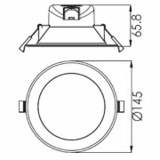 Deckeneinbauleuchte, Acrux 120 mm, 14,5 W, DIM, 3000/4000/6000 K, Silber, 220-240 V/AC, 50 / 60 Hz