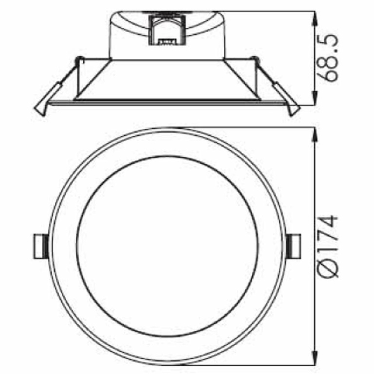 Deko-Light Deckeneinbauleuchte, Acrux 145 mm, 16 W, DIM, 3000/4000/6000 K, Schwarz, 220-240 V/AC, 50 / 60 Hz