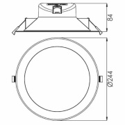 Deckeneinbauleuchte, Acrux 195 mm, 26 W, DIM, 3000/4000/6000 K, Schwarz, 220-240 V/AC, 50 / 60 Hz