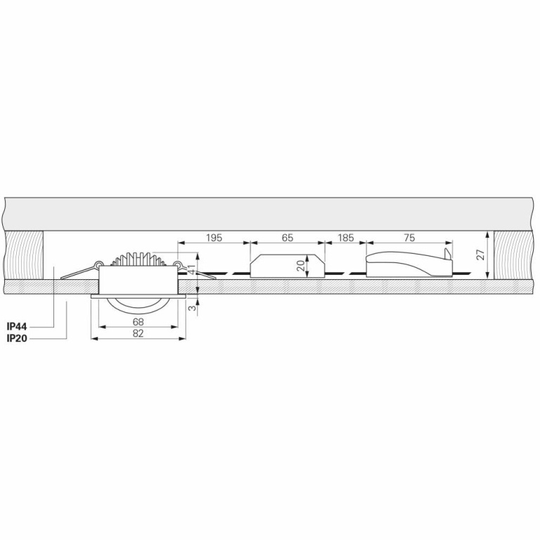 Deko-Light Deckeneinbauleuchte, Dione IP, 8,5 W, DIM, 2700 K, Weiß, 220-240 V/AC, 50 / 60 Hz