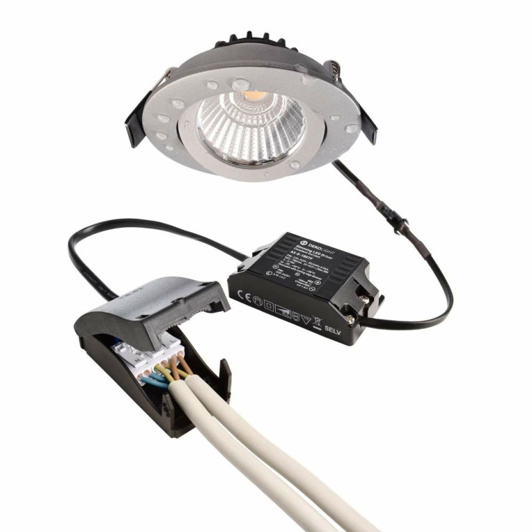 Deko-Light Deckeneinbauleuchte, Dione IP, 8,5 W, DIM, 2700 K, Silber, 220-240 V/AC, 50 / 60 Hz