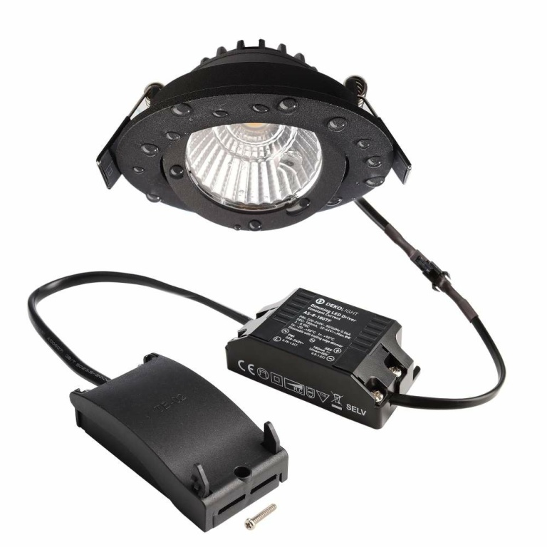 Deko-Light Deckeneinbauleuchte, Dione IP, 8,5 W, DIM, 2700 K, Schwarz, 220-240 V/AC, 50 / 60 Hz