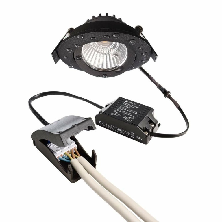 Deko-Light Deckeneinbauleuchte, Dione IP, 8,5 W, DIM, 2700 K, Schwarz, 220-240 V/AC, 50 / 60 Hz