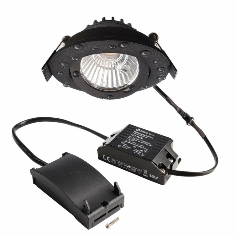 Deko-Light Deckeneinbauleuchte, Dione IP, 8,5 W, DIM, 3000 K, Schwarz, 220-240 V/AC, 50 / 60 Hz