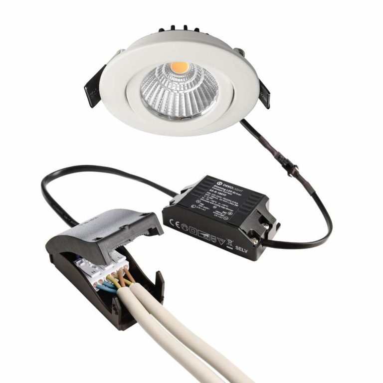 Deko-Light Deckeneinbauleuchte, Dione IP DTW, 8,5 W, DIM, 1800/3000 K, Weiß, 220-240 V/AC, 50 / 60 Hz