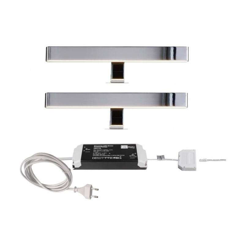 Deko-Light Möbelaufbauleuchte, Bundle, Spiegel Line I 2 Stück, 8 W, 3000 K, Silber, Mini AMP, 220-240 V/AC, 50