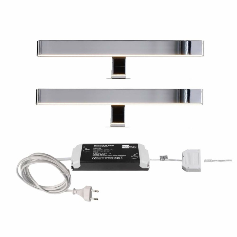 Deko-Light Möbelaufbauleuchte, Bundle, Spiegel Line II 2 Stück, 12 W, 3000 K, Silber, Mini AMP, 220-240 V/AC, 5