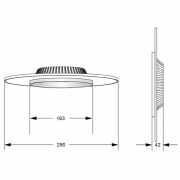 Deckenaufbauleuchte, Set, Zaniah 290 mm, 12 W, DIM, 3000 K, Cover Silber, 220-240 V/AC, 50 / 60 Hz