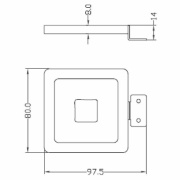 Möbelaufbauleuchte, Spiegel Eckig, 4,5 W, 4000 K, Silber, Spannungskonstant, 12 V/DC