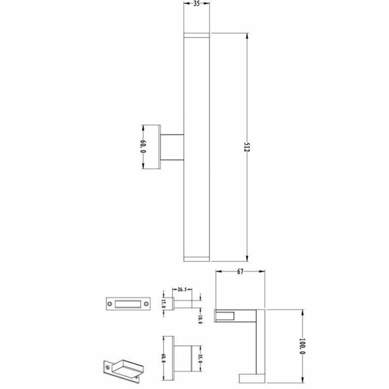 Deko-Light Möbelaufbauleuchte, Spiegel Line II, 12 W, 3000 K, Silber, Spannungskonstant, 12 V/DC