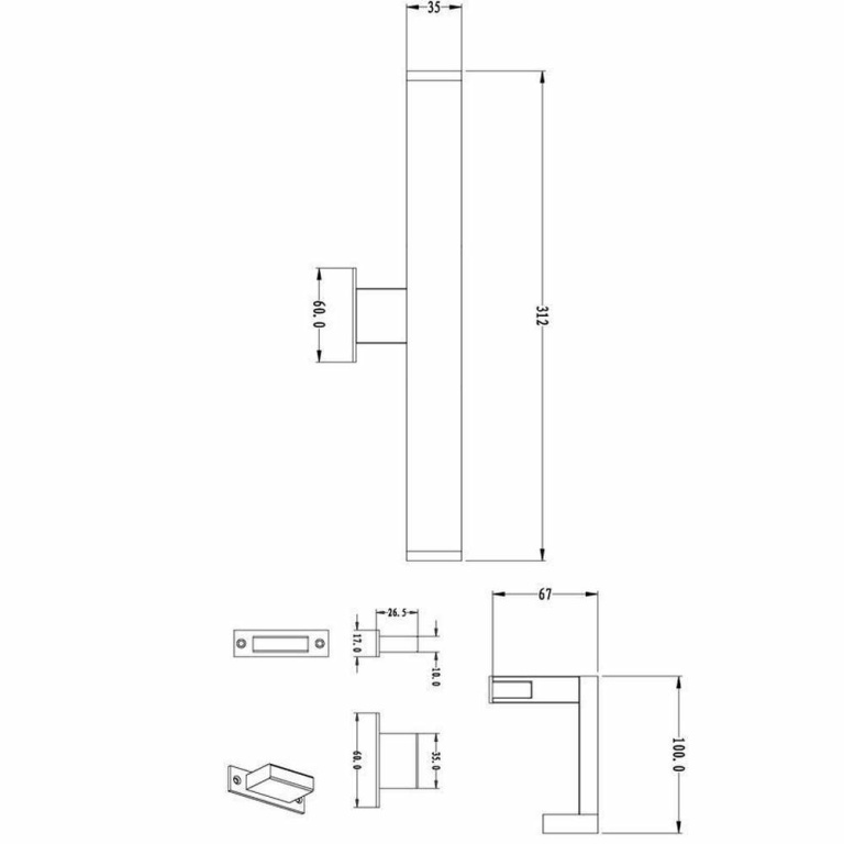 Deko-Light Möbelaufbauleuchte, Spiegel Line I, 8 W, 3000 K, Silber, Spannungskonstant, 12 V/DC