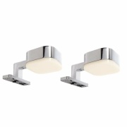 Möbelaufbauleuchte, Cursa 2er Set, 8,8 W, 2700 K, Silber, 220-240 V/AC, 50 / 60 Hz