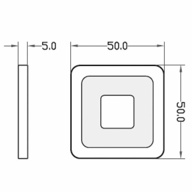 Deko-Light Möbelaufbauleuchte, Paty Eckig, 2,5 W, 3000 K, Silber, Mini AMP, Spannungskonstant, 12 V/DC