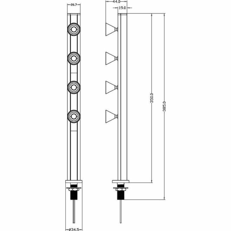 Deko-Light Displayleuchte, Karva IV 350 mm, 4,8 W, 6000 K, Schwarz, Spannungskonstant, 24 V/DC