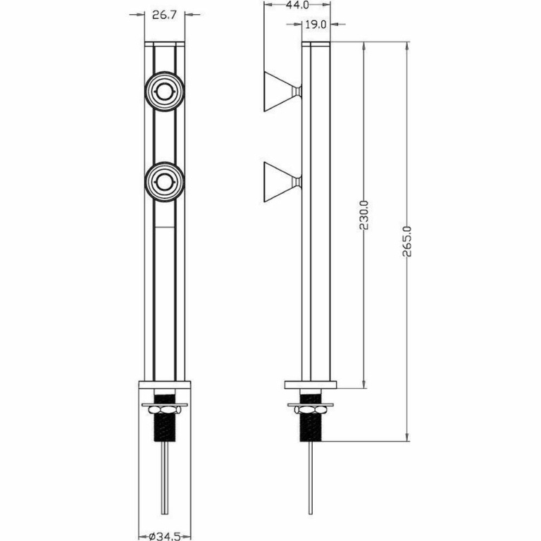 Deko-Light Displayleuchte, Karva II 265 mm, 2,4 W, 6000 K, Schwarz, Spannungskonstant, 24 V/DC