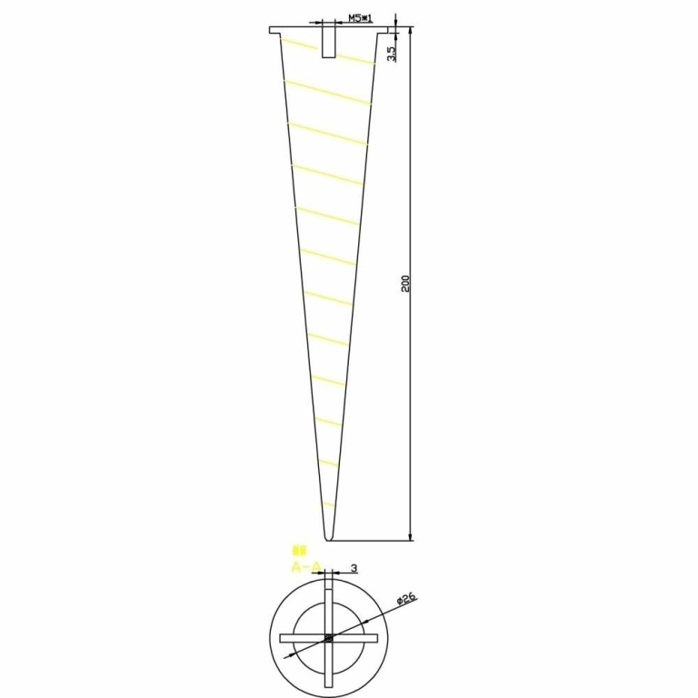 Deko-Light Mechanisches Montagezubehör, Erdspieß mit Gewindebuchse M5, 200x50mm, Tiefe: 200 mm, Durchmesser: 50