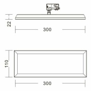 3-Phasenleuchte, Panel Track Light, 21 W, 4000 K, Weiß, 110-240 V/AC, 50 / 60 Hz