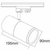 3-Phasen-Spot, Pleione Focus II, 35 W, 3000 K, Weiß, 220-240 V/AC, 50 / 60 Hz