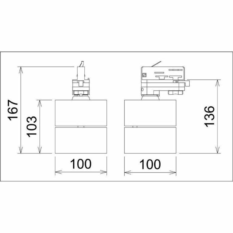 Deko-Light 3-Phasen-Spot, Uni II Tilt, 17 W, DIM, 3000 K, Schwarz, 220-240 V/AC, 50 / 60 Hz