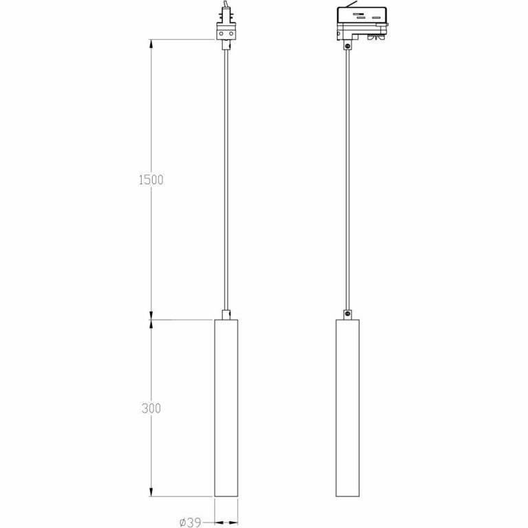 Deko-Light 3-Phasen-Pendelleuchte, Slim, 5 W, 3000 K, Schwarz, 200-240 V/AC, 50 / 60 Hz