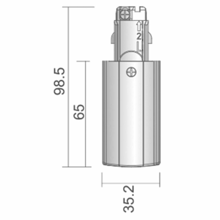 Deko-Light 3-Phasen Schienensystem, D Line elektrischer Einspeiser links, Verkehrsweiß RAL 9016, 220-240 V/AC