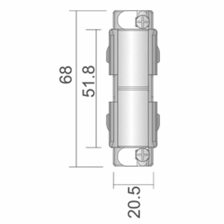 Deko-Light 3-Phasen Schienensystem, D Line elektrischer Verbinder, Verkehrsweiß RAL 9016, 220-240 V/AC