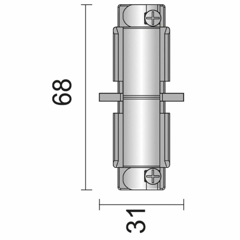 Deko-Light 3-Phasen Schienensystem, D Line mechanischer Verbinder, Verkehrsweiß RAL 9016