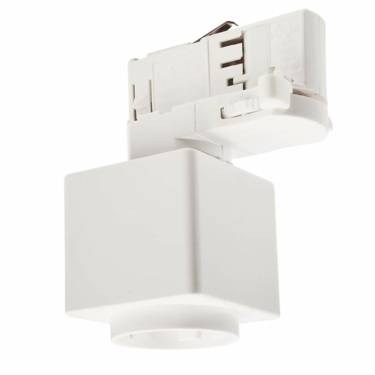 Deko-Light 3-Phasen Schienensystem, D Line Steckdosenadapter, Verkehrsweiß RAL 9016, 230 V/AC