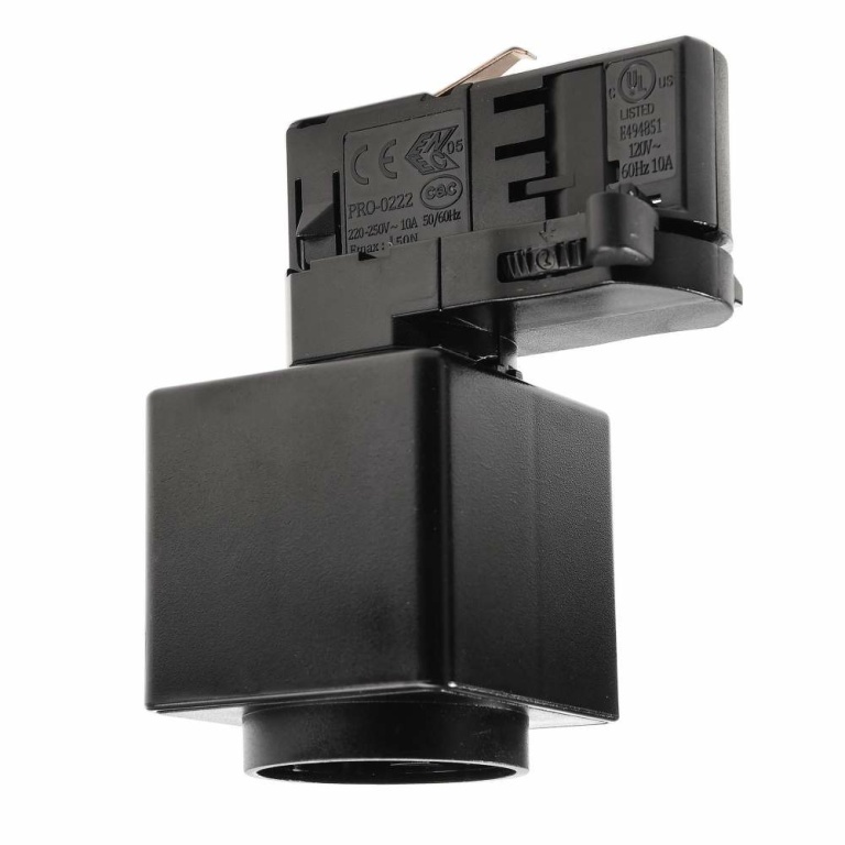 Deko-Light 3-Phasen Schienensystem, D Line Steckdosenadapter, Graphitschwarz RAL 9011, 230 V/AC