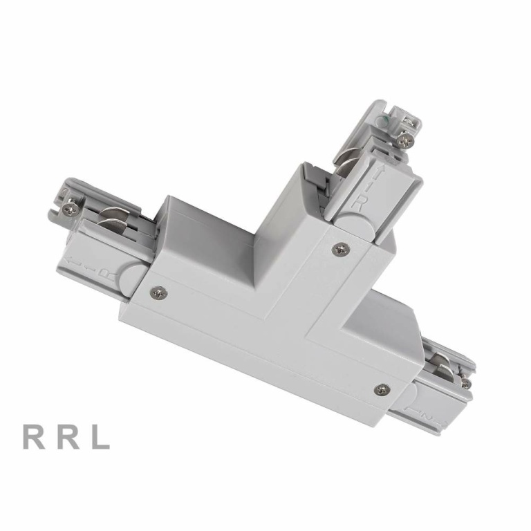 Deko-Light 3-Phasen Schienensystem, D Line T-Verbinder rechts-rechts-links mit Wechselmechanik, Fenstergrau RAL