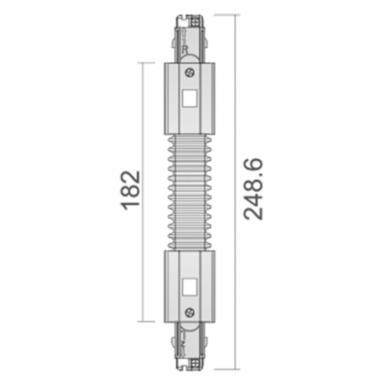 Deko-Light 3-Phasen Schienensystem, D Line Flexverbinder links-rechts, Verkehrsweiß RAL 9016, 220-240 V/AC