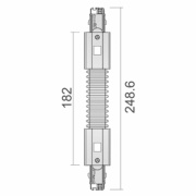 3-Phasen Schienensystem, D Line Flexverbinder links-rechts, Verkehrsweiß RAL 9016, 220-240 V/AC