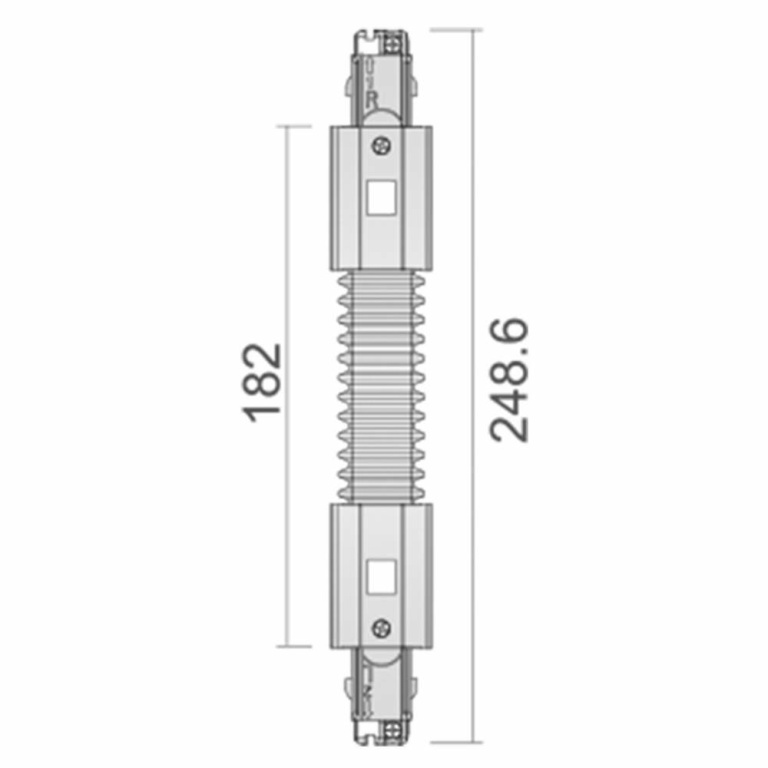 Deko-Light 3-Phasen Schienensystem, D Line Flexverbinder links-rechts, Fenstergrau RAL 7040, 220-240 V/AC