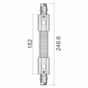 3-Phasen Schienensystem, D Line Flexverbinder links-rechts, Fenstergrau RAL 7040, 220-240 V/AC