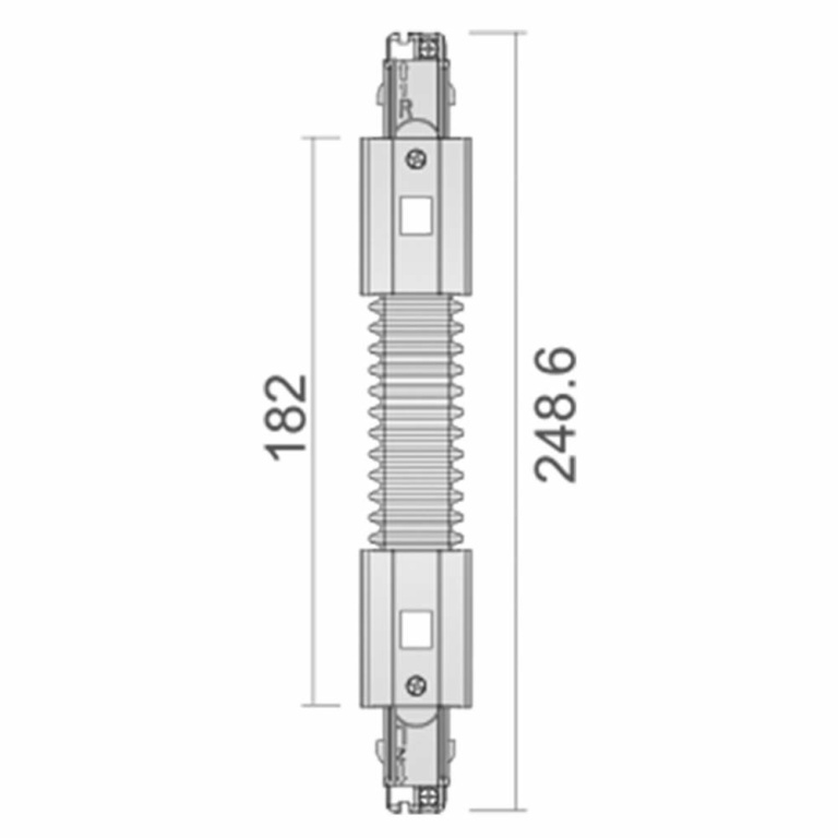 Deko-Light 3-Phasen Schienensystem, D Line Flexverbinder links-rechts, Graphitschwarz RAL 9011, 220-240 V/AC