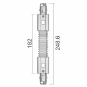 3-Phasen Schienensystem, D Line Flexverbinder links-rechts, Graphitschwarz RAL 9011, 220-240 V/AC