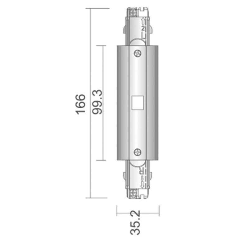 Deko-Light 3-Phasen Schienensystem, D Line elektrischer Längsverbinder mit Einspeisemöglichkeit links-rechts, V