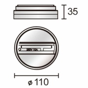 3-Phasen Schienensystem, D Line Aufbau-Adapter für Leuchten, Verkehrsweiß RAL 9016, 220-240 V/AC