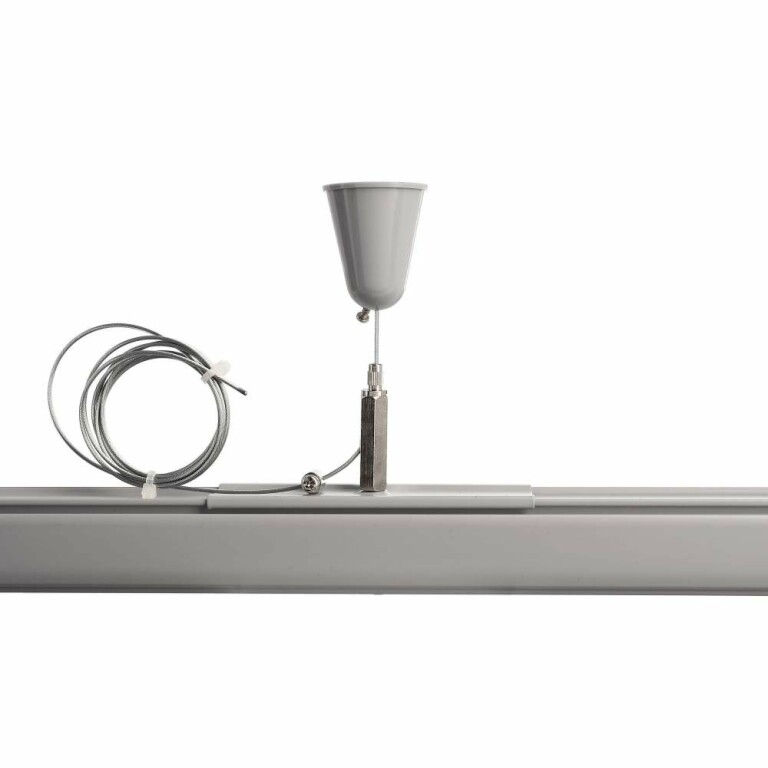 Deko-Light 3-Phasen Schienensystem, D Line Seilabhängungshalter mit Deckenrosette 1,5m, Fenstergrau RAL 7040