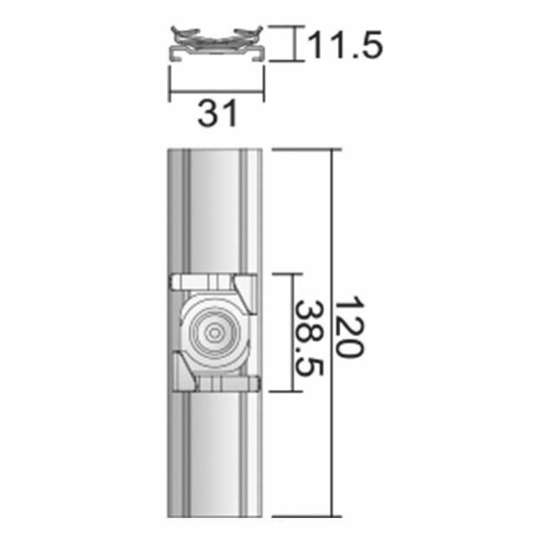 Deko-Light 3-Phasen Schienensystem, D Line Rasterdecken Schnellmontageklammer, Fenstergrau RAL 7040