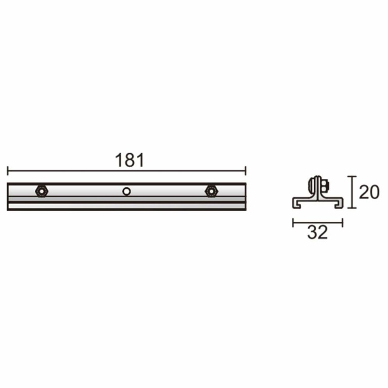 Deko-Light 3-Phasen Schienensystem, D Line Abhängeverbindungswinkel, Fenstergrau RAL 7040